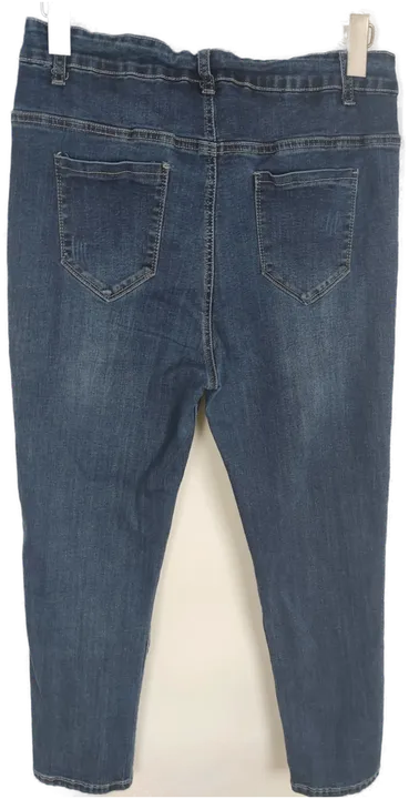 Jeans mit Steinchen, lang mit Stretch, blau mit Taschen, Größe 38 - Bild 2