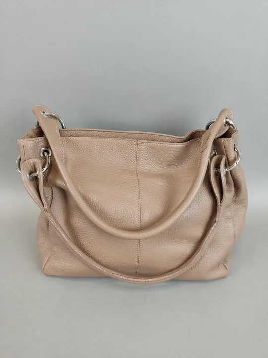 Handtasche aus Leder - taupe - Bild 2