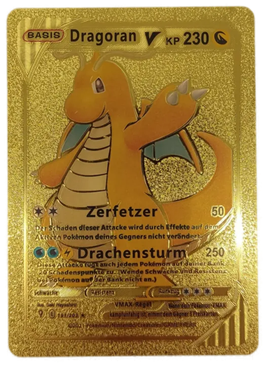 Pokémon Sammelkarte Goldfolie Basis Dragoran V - Bild 1