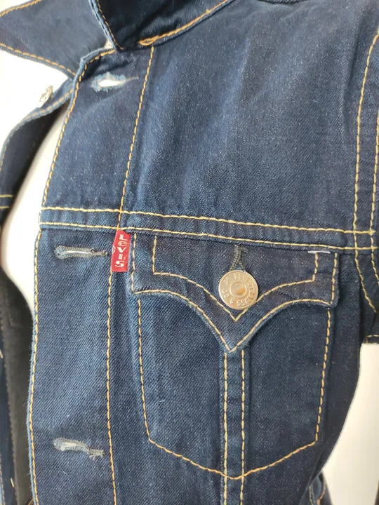 Levi's Type1 Jeanskleid Ärmellos mit passender Denim Truckerjacke dunkelblau - XS/34 - Bild 10