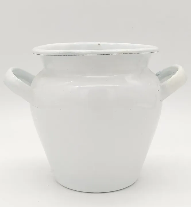 Emaille Vase weiß - Bild 1