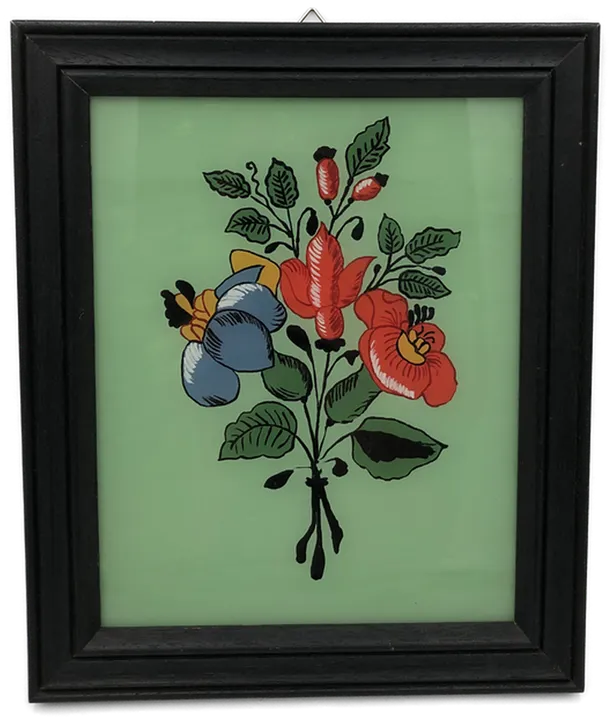 Hinterglasmalerei Bild - Blumen 24 cm x 20 cm - Bild 1