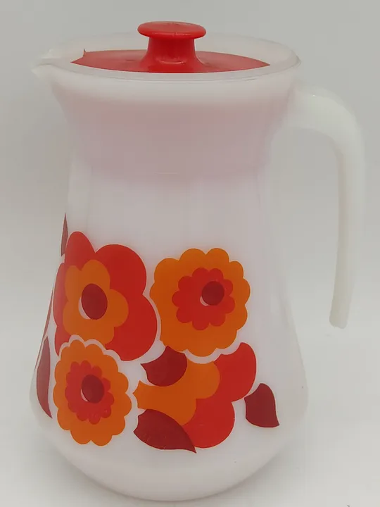 70er Jahre Vintage Tee/Kaffeeekanne mit Blumenmuster - Bild 3