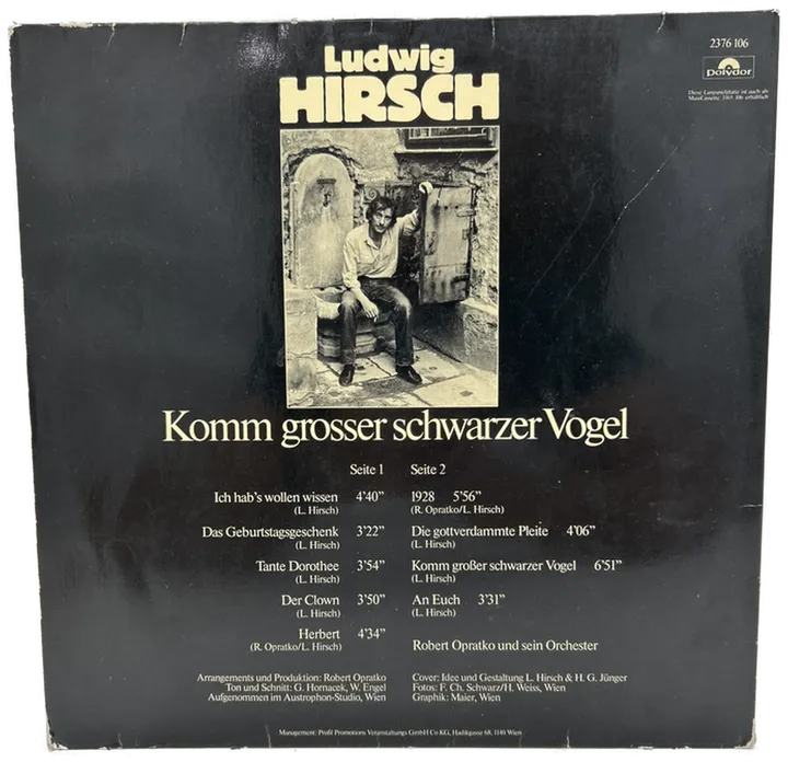 LP - 2 Stück - Ludwig Hirsch - Komm großer schwarzer Vogel + Bis ins Herz  - Bild 5