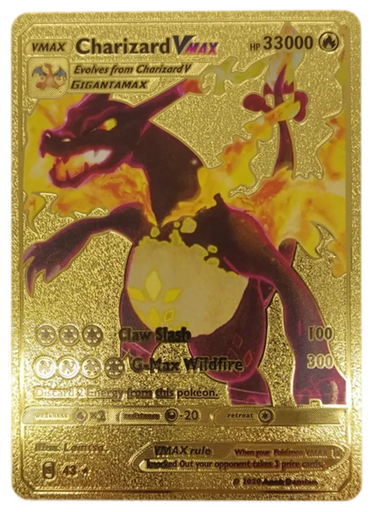 Pokémon Sammelkarte Goldfolie Vmax Charizard Vmax - Bild 1