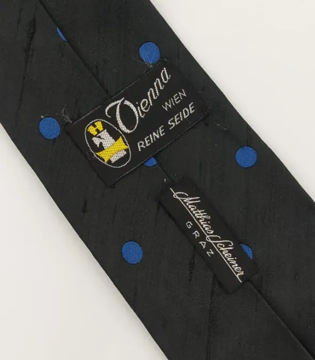 Vienna Herren Krawatte dunkelblau gepunktet - Bild 3