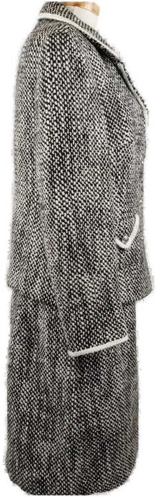 Vintage Damenkostüm aus reiner Wolle schwarz-weiß gemustert - M/38 - Bild 3