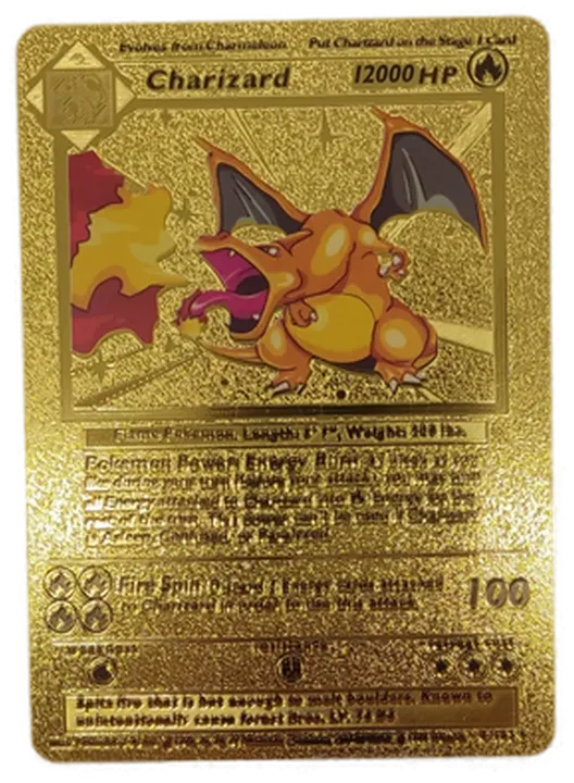 Pokémon Sammelkarte Goldfolie Charizard - Bild 1