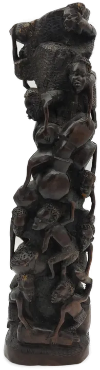 Makonde Lebensbaum Ebenholzfigur schwarz - Bild 2