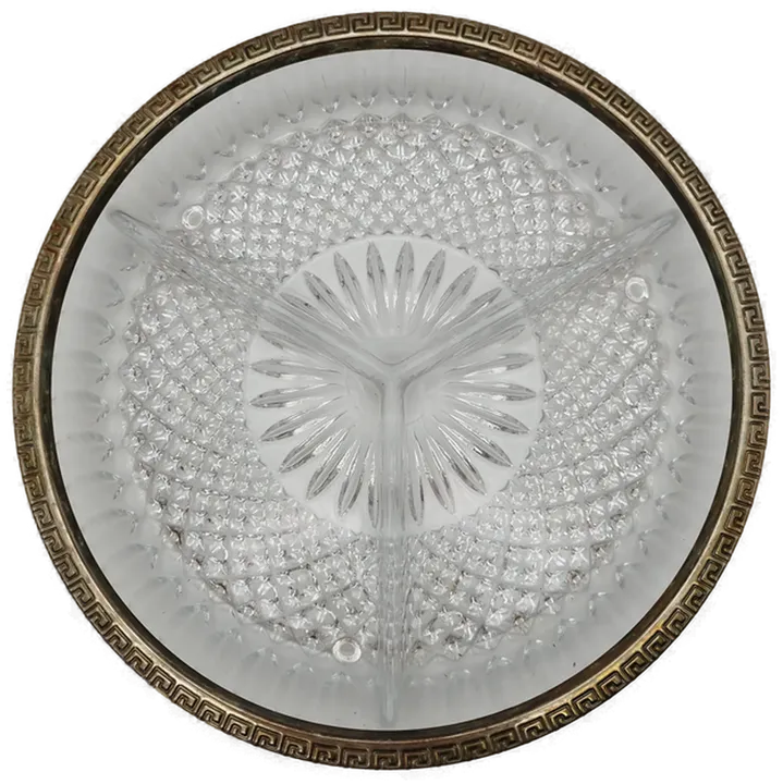 Kristallglas Schale mit Unterteilungen 23cm - vintage  - Bild 2