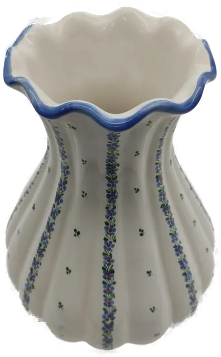 Vintage Gmundner Keramik Vas, Blumendekor 