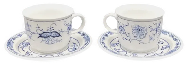KAHLA Zwiebelmuster Espresso Set (2 Tassen + 2 Untertassen) - Bild 1