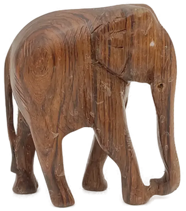 Dekofigur Elefant aus Holz braun  - Bild 1