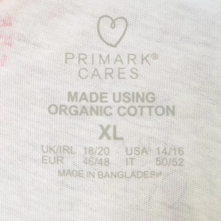 PRIMARK CARES Damen T-Shirt weiß mit Aufdruck - Gr. XL - Bild 4