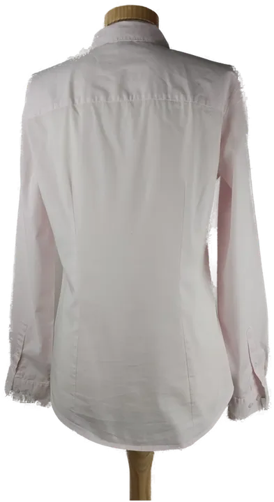 Bluse 'H&M', langarm mit Hemdkragen, hellrosa/weiß gestreift, Größe 40 - Bild 3