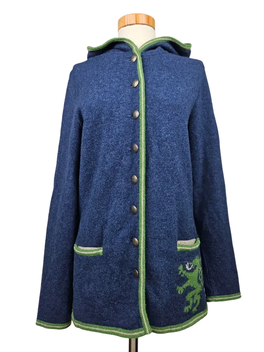 Astrifa Damen Trachtenstrickjacke (Merinowolle), blau - Gr. 42/XL - Bild 1