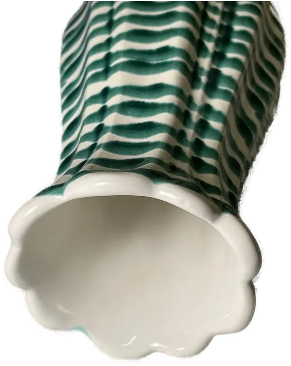 Gmundner Keramik Vase 18 cm - grün weiß - Bild 2