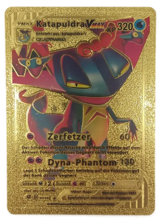 Pokémon Sammelkarte Goldfolie Katapuldra Vmax - Bild 1