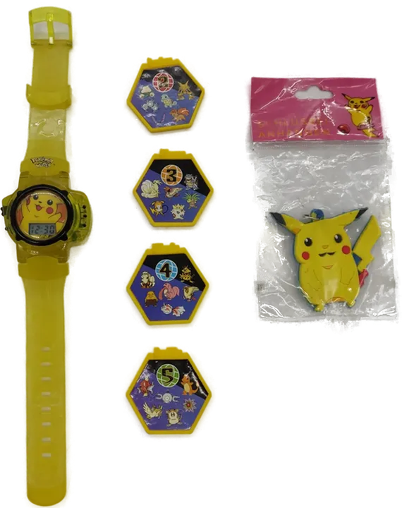 Pokémon World Kinderuhr Pikachu Burger King +4 Soundkarten und Schlüsselanhänger - Bild 4