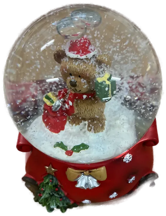 Schneekugel Weihnachtsbär - 9 cm - Bild 1