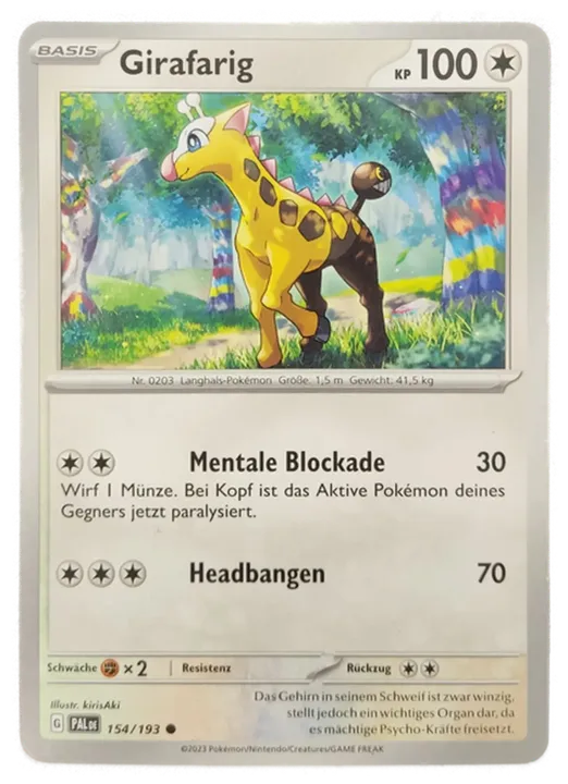 Pokémon Sammelkarte Basis Girafarig - Bild 1