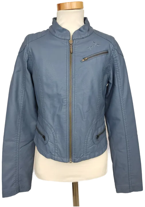 Name It Kinder Kunstlederjacke blau - Gr. 140 - Bild 1