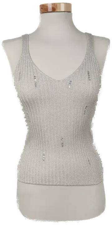 Roberto Cavalli Damen Top mit Strickweste Grau - S/36 - Bild 5