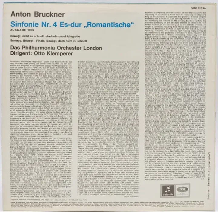 Vinyl LP - Anton Bruckner, Philharmonia Orchester London, Otto Klemperer - Sinfonie Nr. 4 Es-dur, Romantische  - Bild 2