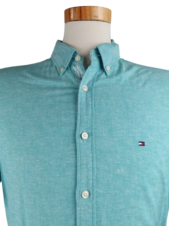 Tommy Hilfiger Herren Kurzarmhemd, blau - Gr. S - Bild 4