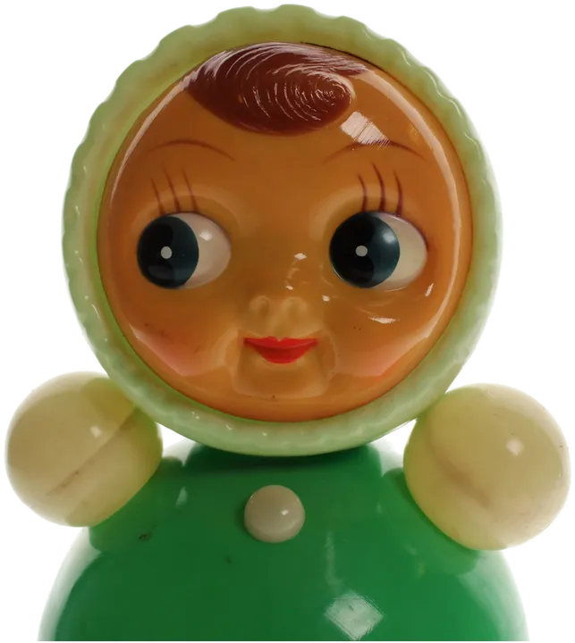 Vintage Stehaufpuppe mit Geräuschfunktion – ca. 22,5 cm – Kunststoff – Klassisches Babyspielzeug – Sammlerstück - Bild 2