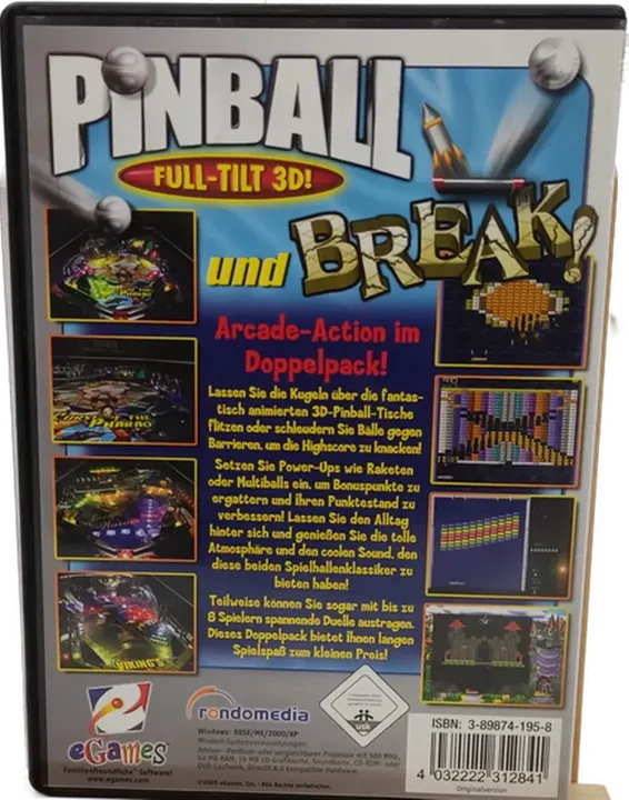 PC Game CD-ROM Pinball Full-Tilt 3D! und Break! - Bild 2