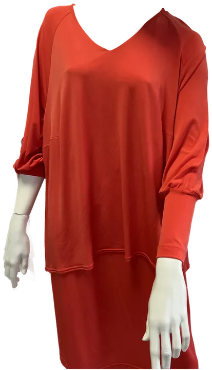 KIRSTEN KROG Design - festliches coral-rotes Damenkleid Gr. 50 Neu! - Bild 2