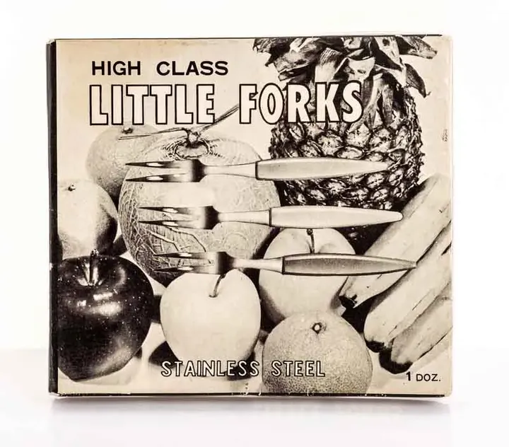 Little Forks Coktailgabeln 12 Stück in Originalverpackung 60er Jahre - Bild 1