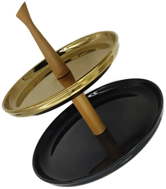 Etagere 2-Stöckig aus Metall, Schwarz/Gold - Bild 3