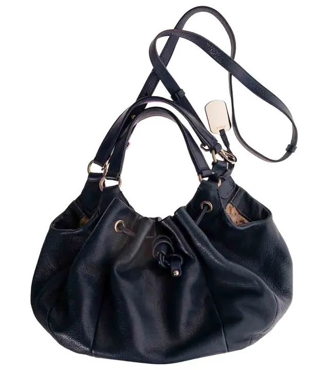 Furla Beutel / Ledertasche in blau mit Umhängeriemen - Bild 1