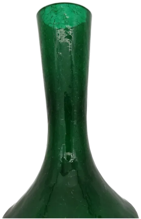Vintage Glas Vase Craquele 60er Jahre grün klar - Bild 3