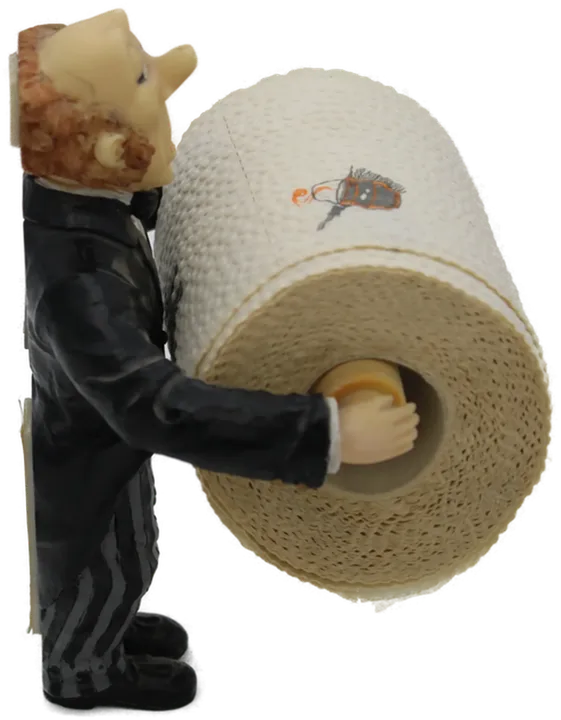 Humorvoller WC-Helfer: Toilettenpapierhalter in Form eines Butlers, inkl. dazupassender Klobürstenaufsatz. - Bild 3
