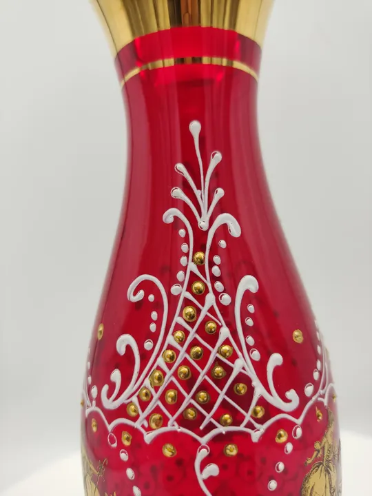  Glas aus Italien rubinrot mit goldenen Akzenten - Bild 2