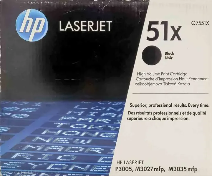HP Laserjet Toner-Cartridge-51X-Kartusche-Cartouche d'impression Schwarz, Q7551X, Black, Noir, Tinta Negra - Bild 1