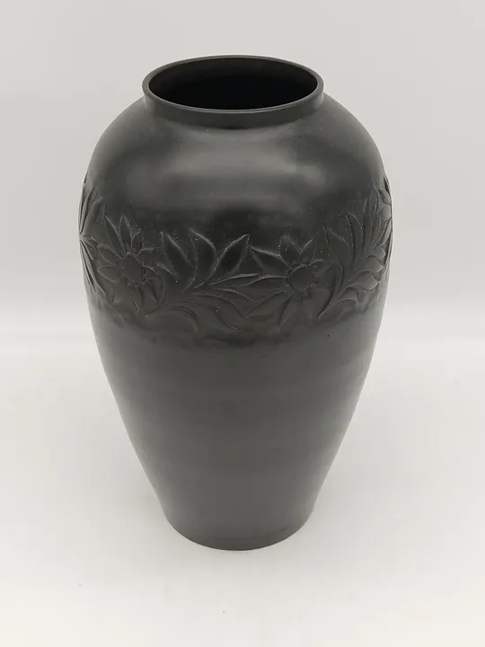 Schwarze Vintage Vase aus Ton  - Bild 4