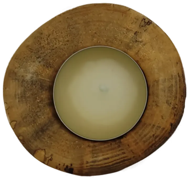 Teelichthalter aus Naturholz groß - Bild 2