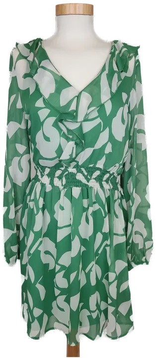 C&A Damen Boho Kleid grün/weiß gemustert - M/38 - Bild 1