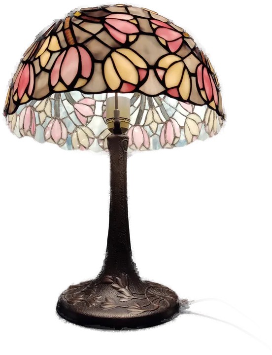 Tiffany Tischlampe mit Glasschirm  - Bild 2