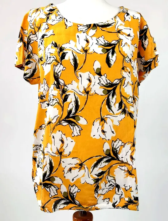 ICHI Damen Blusenshirt gelb mit Blumenmuster - M - Bild 1