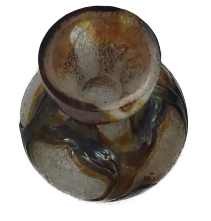 Glas Vase mit Elementen in perlmutt/braun - Bild 3