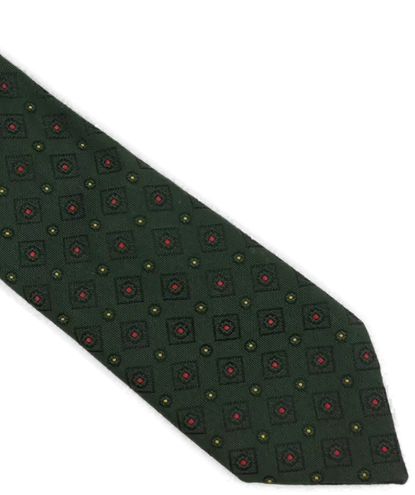 Herren Krawatte dunkelgrün gemustert  - Bild 2