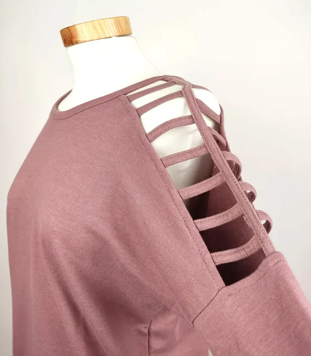 AMISU Damen Oberteil mit ausgefallenen Schultern rosa - S  - Bild 2
