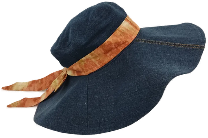 Damen Sonnenhut Jeansstoff mit buntem Hutband- Kopfumfang 22cm - Bild 3