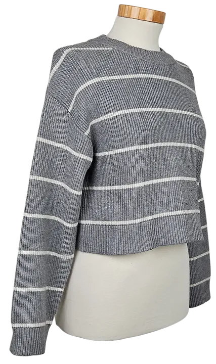 ZARA Damen Pullover, grau/weiß - Gr. S  - Bild 3