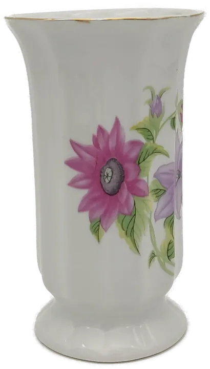 Porzellan - Vase mit Blumendekor - Bild 3